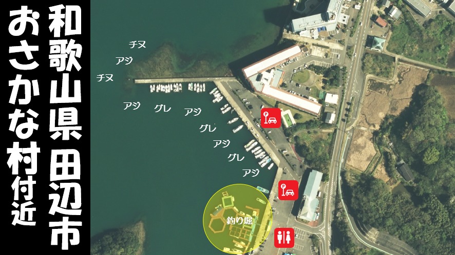 和歌山県田辺市 おさかな村付近 の海釣りガイド 釣れる魚 駐車場 トイレ 和歌山釣りwalker